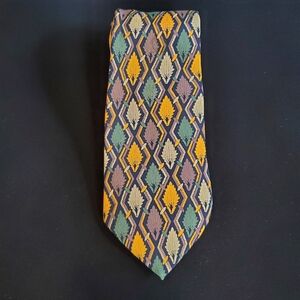 Missoni Crauatte Men's Multicolor Geometric Silk Tie Made In Spain